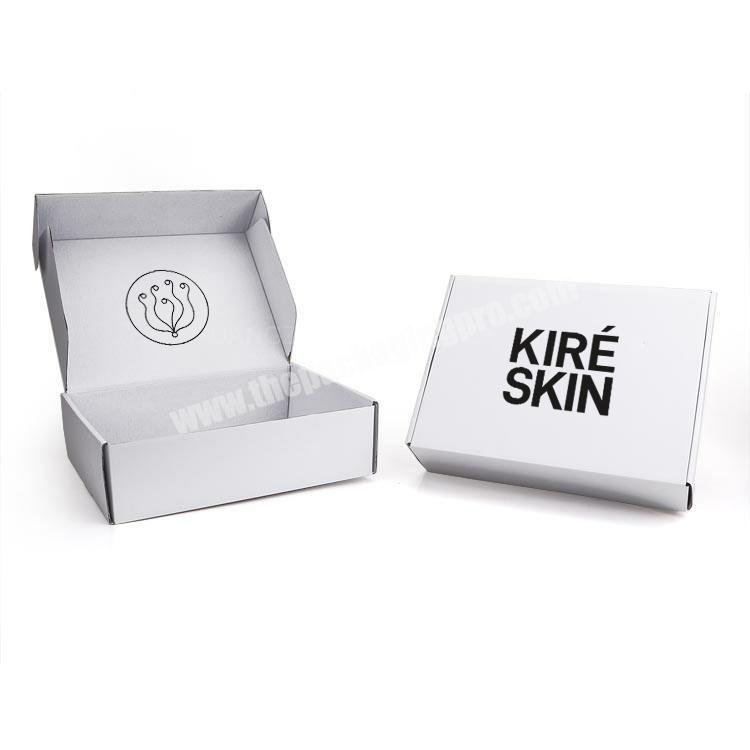 Glossy Clothes Corrugated White Shipping Mailer Box With Logo Printed E Flute Beauty Product Bottle Gift Paper Packaging Box