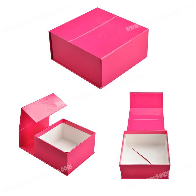 Glossy paper custom printing foldable cardboard magnetic closing gift boxes