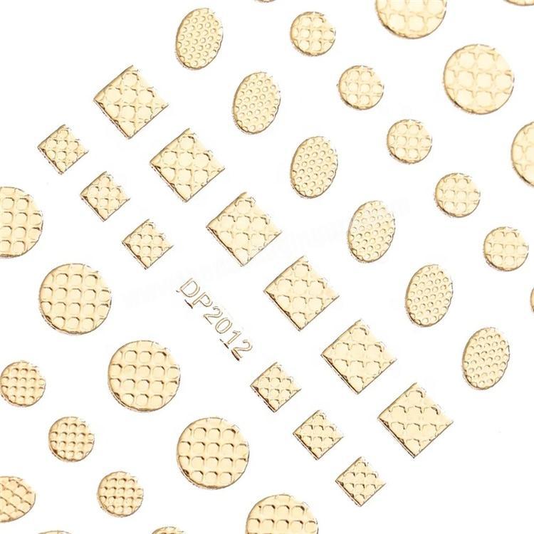Gold 3D Nail Sticker Self Adhesive Nail Art Transfer Sticker