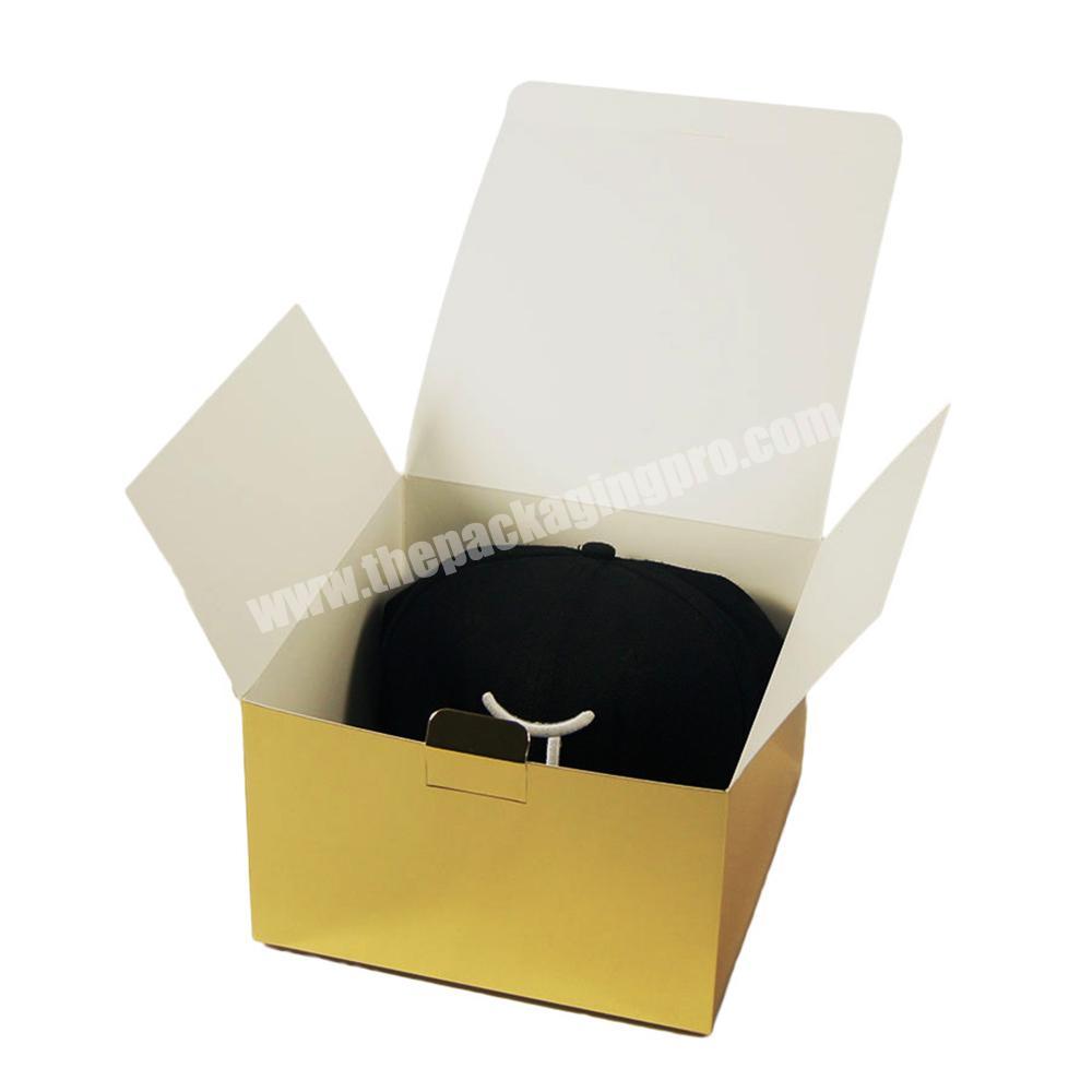Gold Card Paper Hats Foldable Boxes Packaging