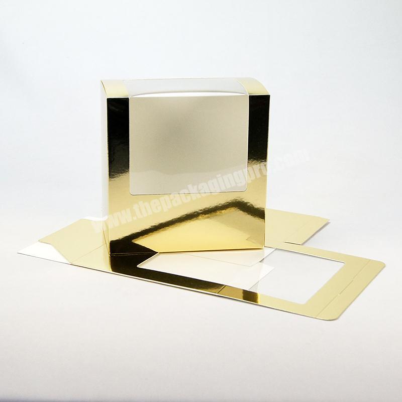 gold cardboard for hat  gift paper packaging box with stylish clear window