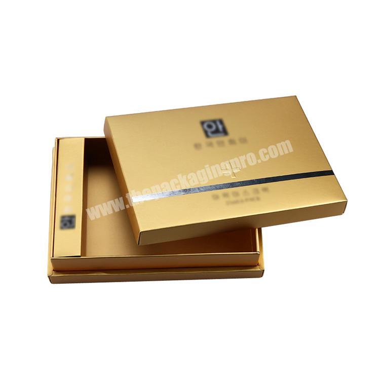 Gold Cardboard personal skin care gift set paper cosmetic packaging boxes