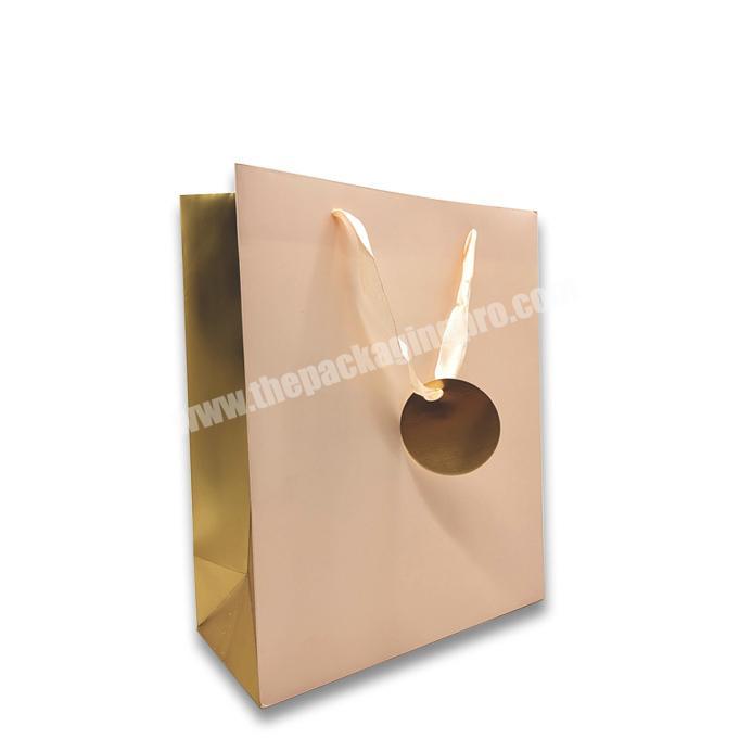 Gold Foil Paper Bag Pink Business Shipping Paper Bag