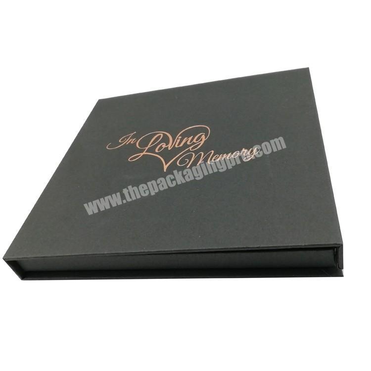 Gold Foil Stamping Logo Black Cardboard Packaging Gift Box For DVD