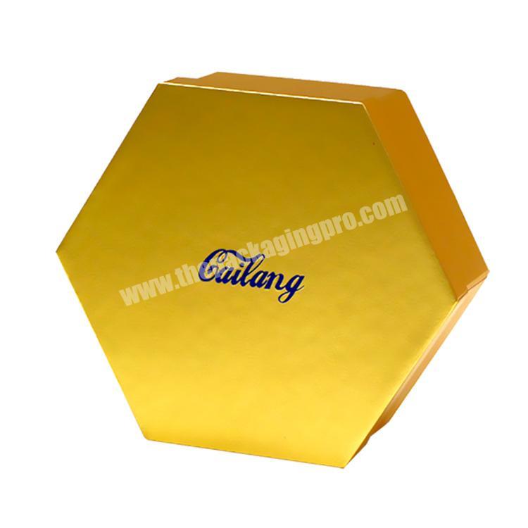 Gold Hexagon Rigid cardboard gift paper box packaging