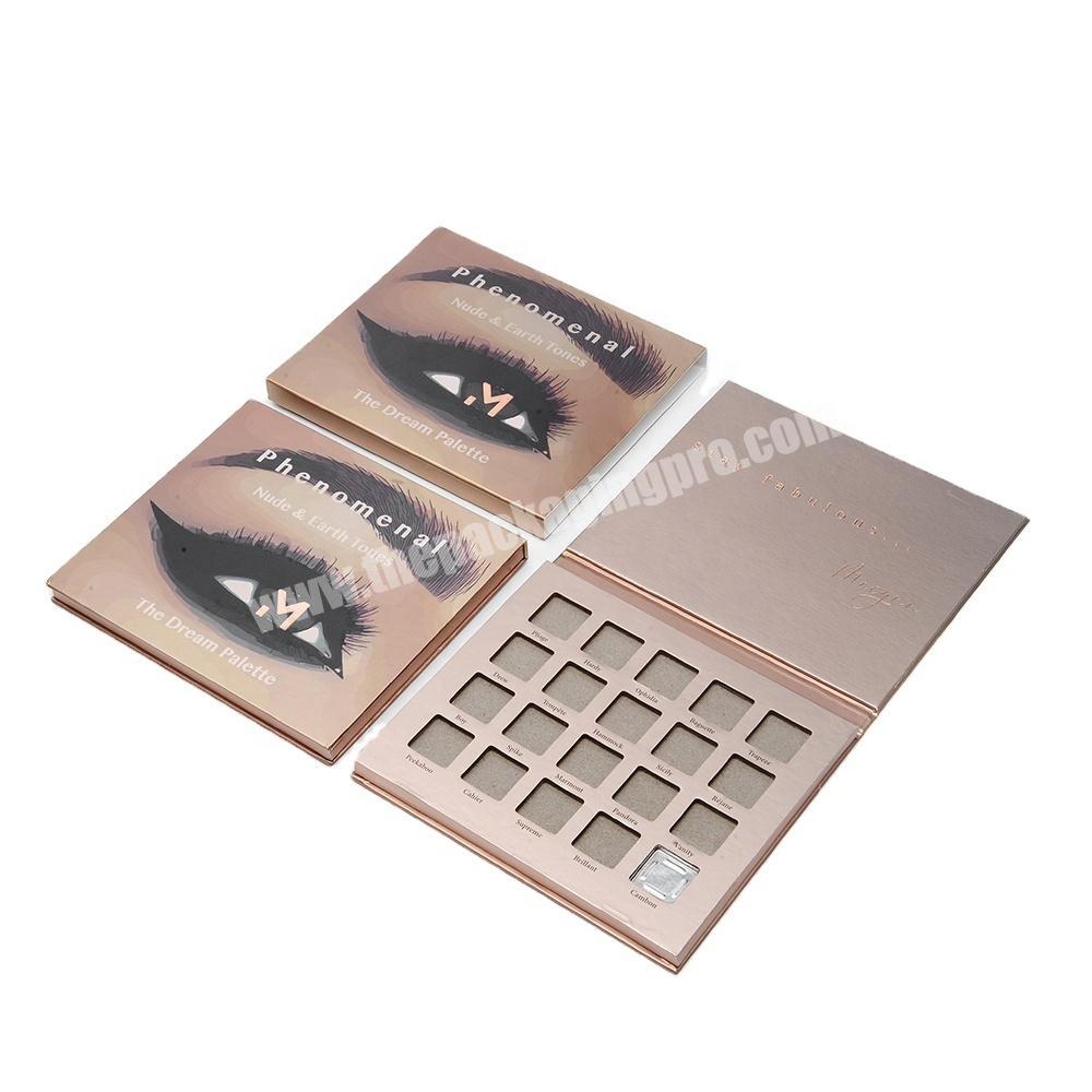 Gold Luxury Custom Printed Logo Book Shaped Rigid Eye Shadow Flap Premium Packaging Magnetic Closure Gift Hard Paper Boxes