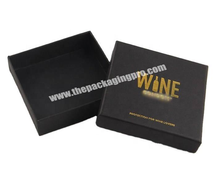 Gold stamping emboss black wine paper box wine packing box wine packaging box