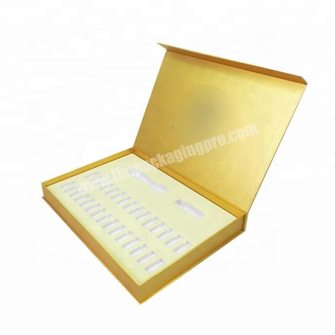 golden foil skin care paper cosmetic storage magnet book packaging set box