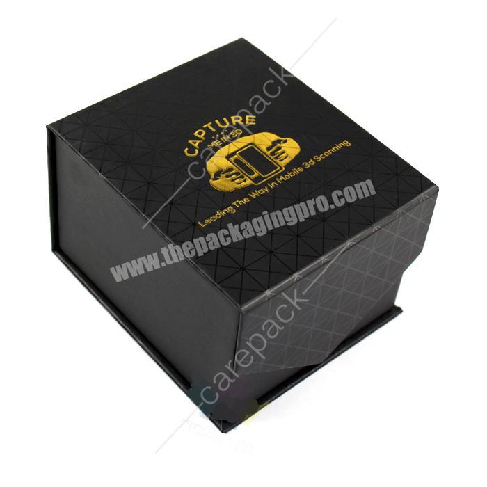 Golden logo Stamping Matte Black Box Slippy Cardboard Paper Easy Extension Folding Packaging Boxes