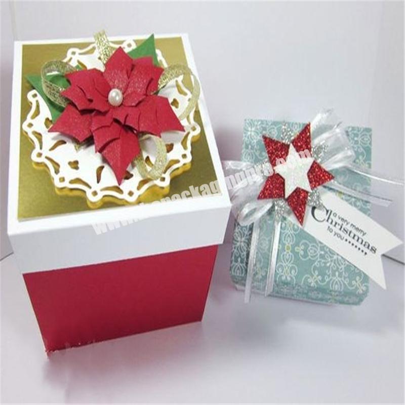 Golden supplier custom christmas gift paper boxes with lids