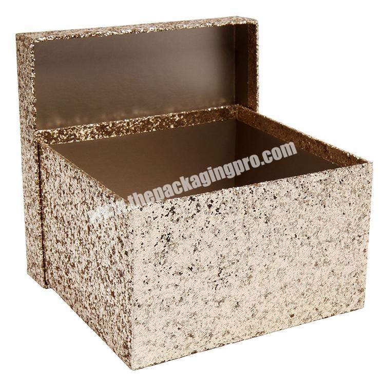 good market custom design new styles glitter packaging paper box hot foil stamping gold rose black white color gift box