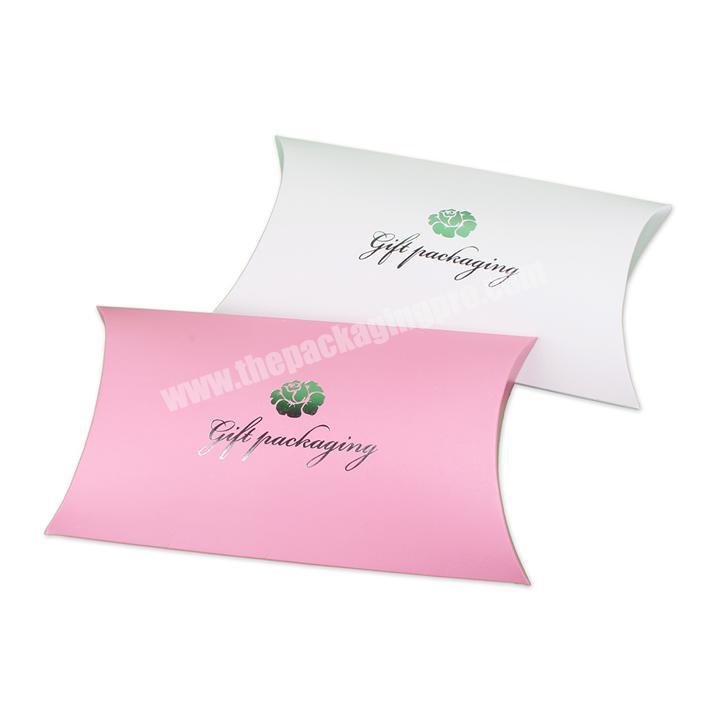Good quality paper gift pillow box with bling sliver logo manufacturer
