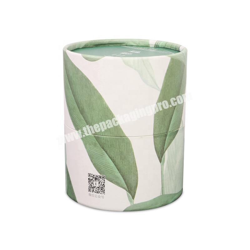 Green black lemon tea bag coffee powder paper cylinder packaging box custom
