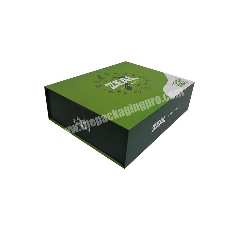 Green Cartoon Logo Custom Magnetic Foldable Clothes Shoes Packaging Box Pet's Food Box Packaging