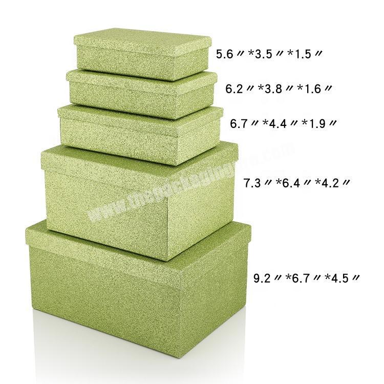 Green Glitter Waterproof Recycle Cardboard Paper Box Packaging