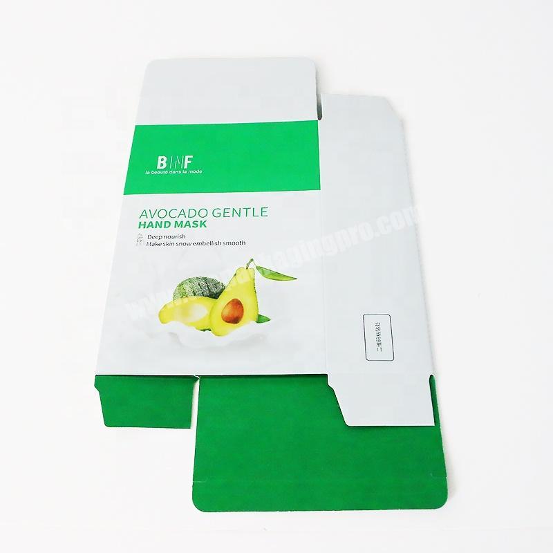 Green hot stamping avocado foot hand hair mask luxury custom skin care packaging box