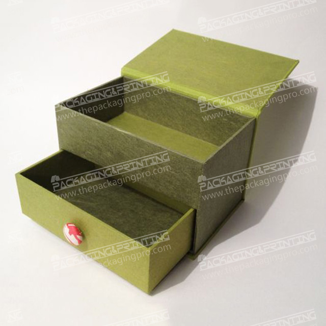 Green Paper Drawer Box With Cover