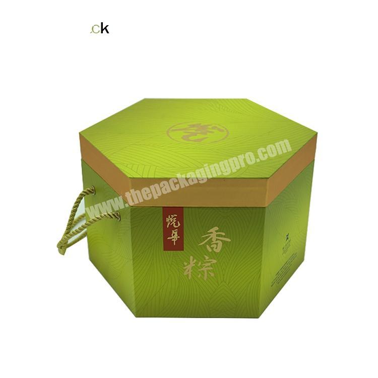 Green Paper Hexagon Shape Cardboard Gift Box