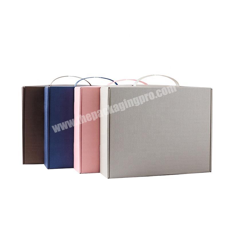 Guangdong Custom Printing Folded Tuck Top Corrugated Paper Gift Packaging Mailer Shipping Box With Handle