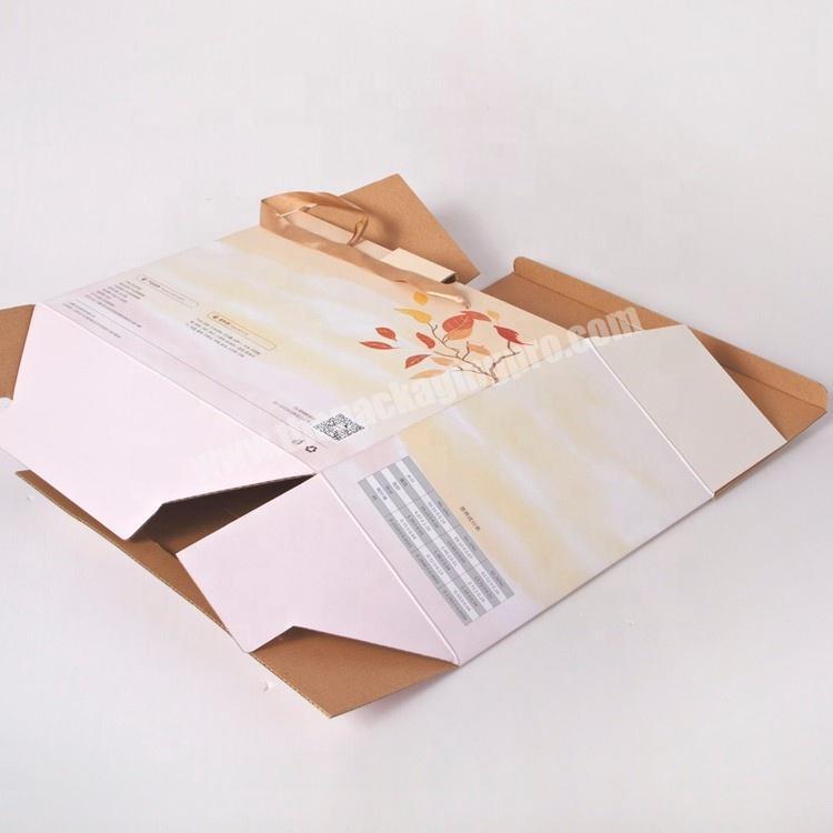 guangdong manufacturer custom printer biodegradable corrugated cardboard folder packaging box with handle
