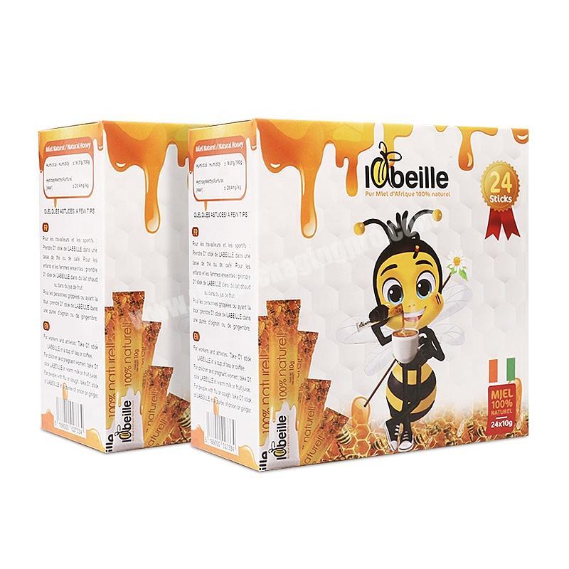 Guangzhou CMYK full color print 10g coffee honey stick packaging paper box