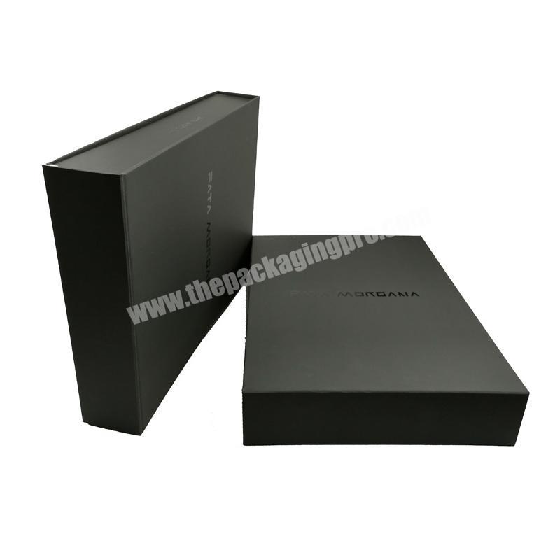 Guangzhou Custom Logo Folding Black Paper Flat Packing Luxury Magnetic Gift Box Wholesale