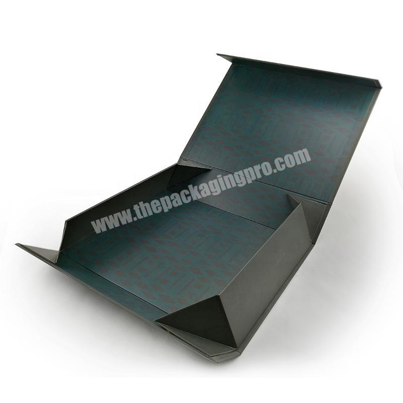 Guangzhou Factory Custom Black Folding Paper Gift Box For Shoe Clothes