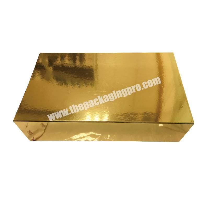 Guangzhou Factory Directly Custom Apparel Packaging Luxury Gold Gift Boxes With Magnet Closure