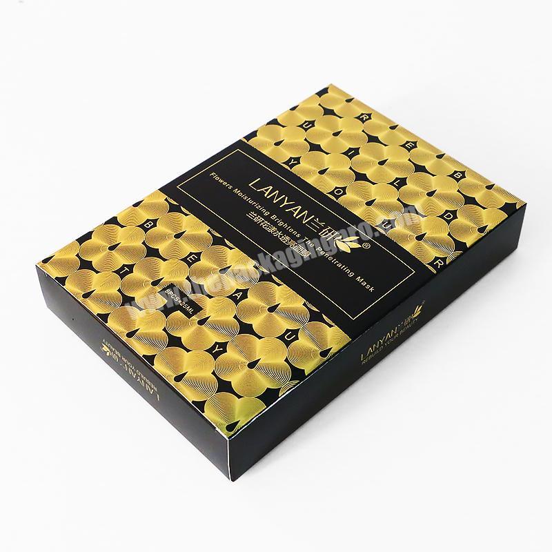 Guangzhou factory luxury gold flowers texture skin care paper packaging box