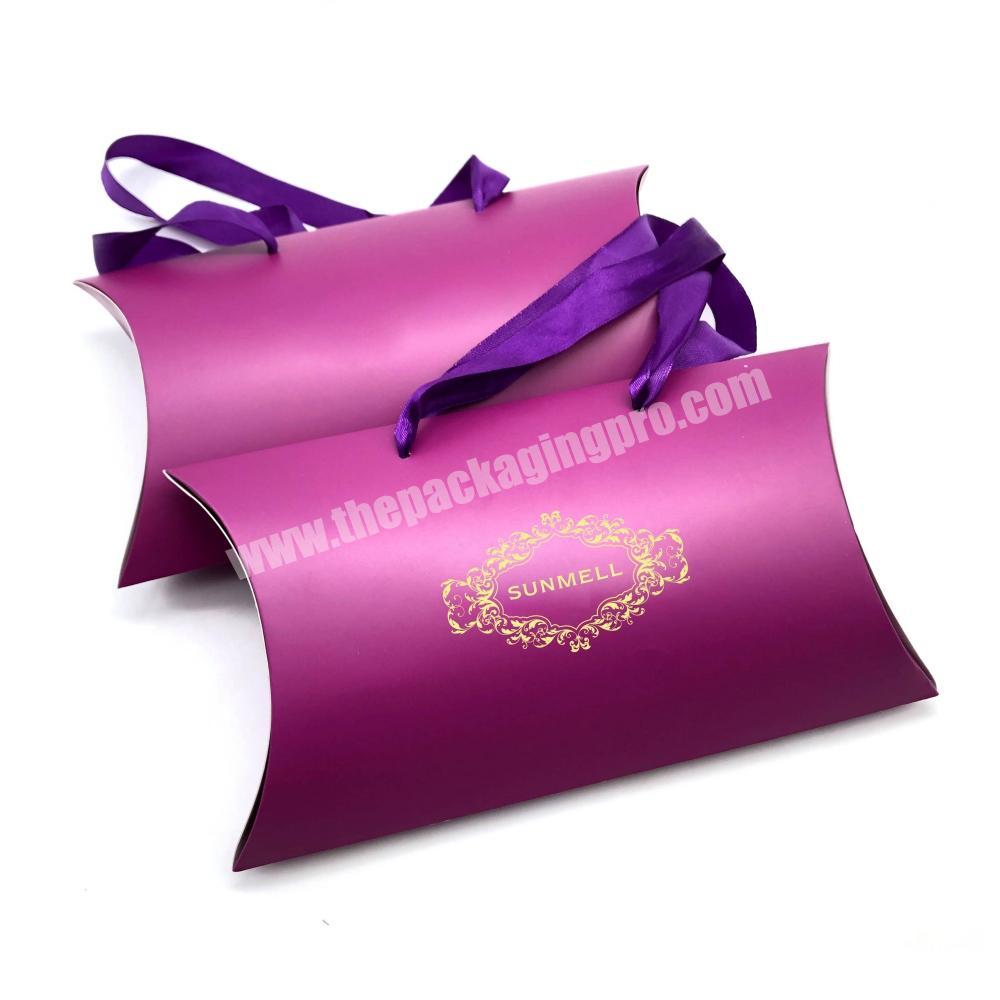 hair bundles boxes wig packaging box purple with handle
