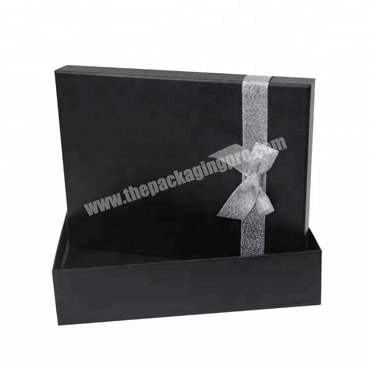 Hair extension packaging box eyelash packaging box black carton box with ribbon closure