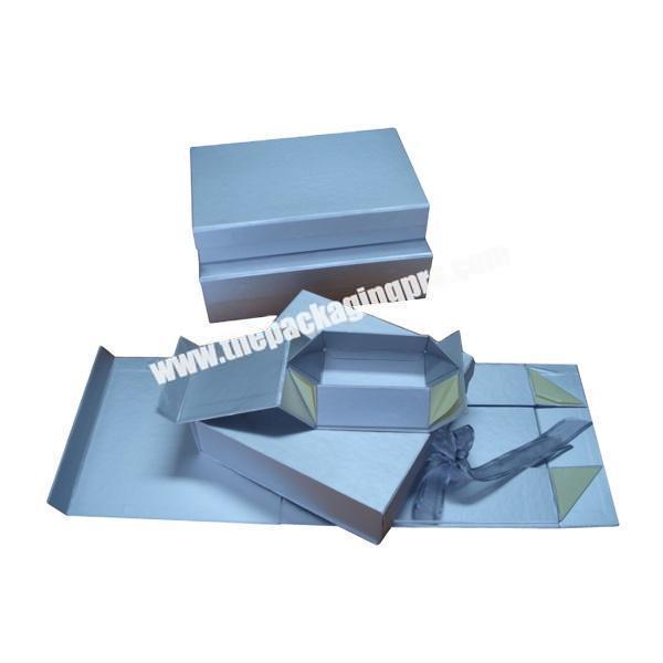 hair product jewelry packing folding paper box ribbon with paper bag