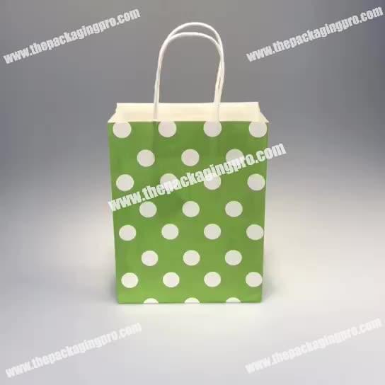 Hand length handle coated paper bag and custom order gift paper bags
