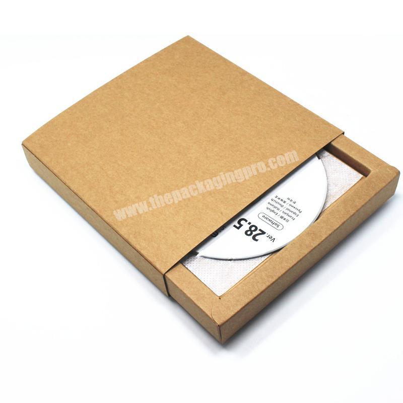 Handmade brown kraft paper packaging box for CDDVDVCD