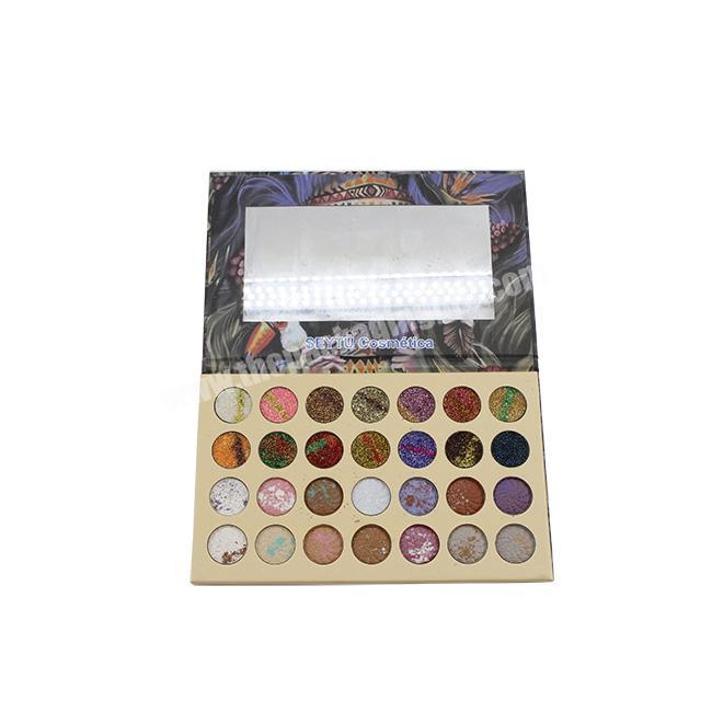 Handmade colorful empty magnetic eye shadow paletteeyeshadow palette packaging box with mirror