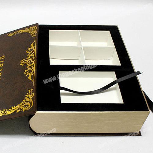 Handmade Custom Folding Book Shape Magnetic Closure Paper Gift Hair Extension Box