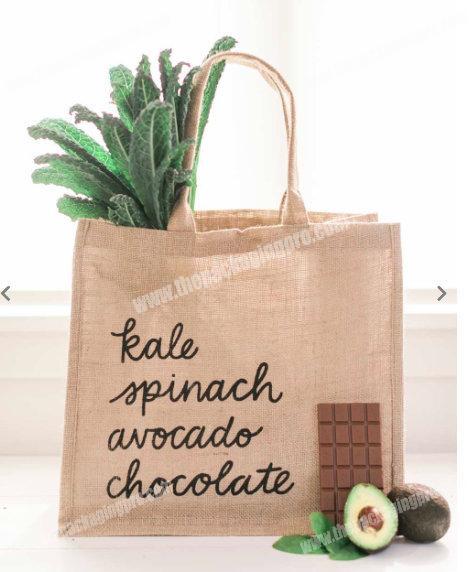 Handmade eco-friendly grocery shopping jute tote bag