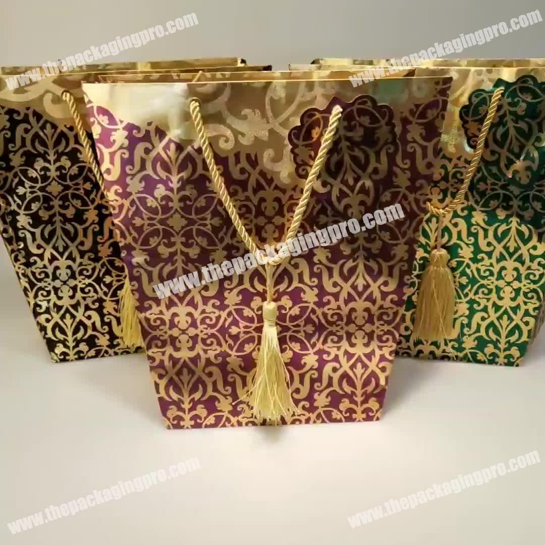 Handmade Elegant Attractive and Durable Free Sample Colorful Luxury Elegant Gift Bags with Handle