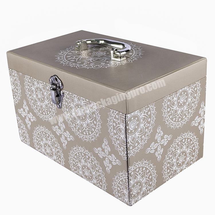 Handmade Luxury Jewelry Box Organizer Cardboard Folding Jewelry Box Drawer Jewelry Storage Box With Mirror For Ring Earring
