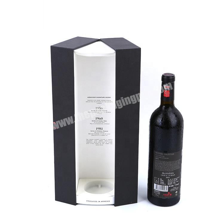 Handmade  New Style Fashion Single Bottle Of Wine Hot Stamping Clamshell Paper Packaging Single Bottle Wine Gift Box