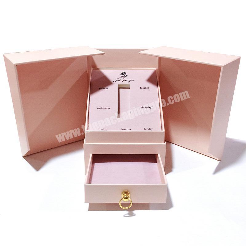 Handmade Personal Corsage Storage Packing Boxes Double Open Door Open Earring Ring Necklace Gift Box Packaging