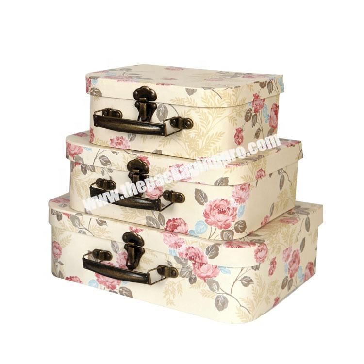 Handmade Wholesale Cardboard Paper Packaging Suitcase Gift Box For Wedding Dress