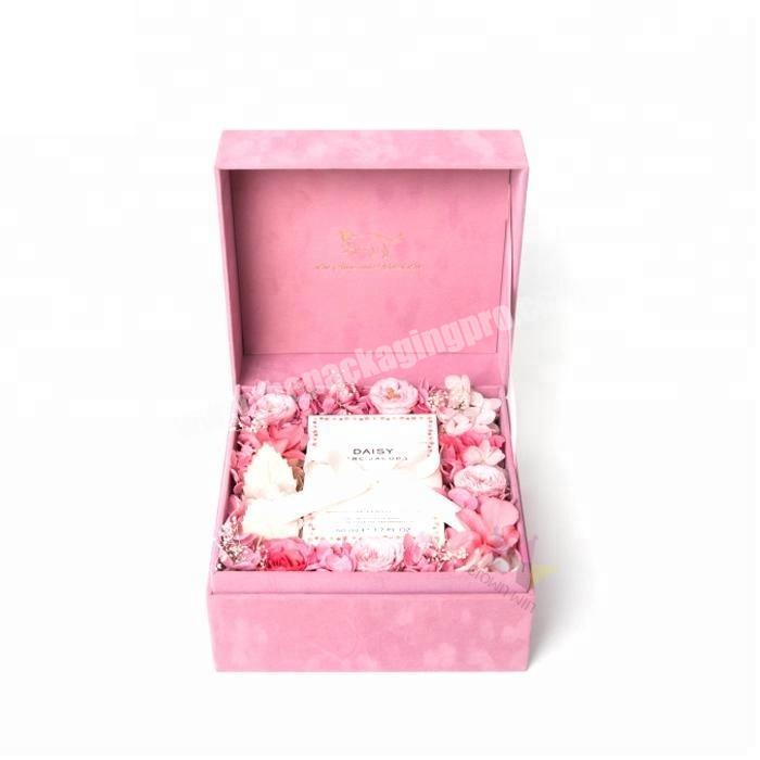 Hard Cardboard Flower Box Gift With Perfume Bottle