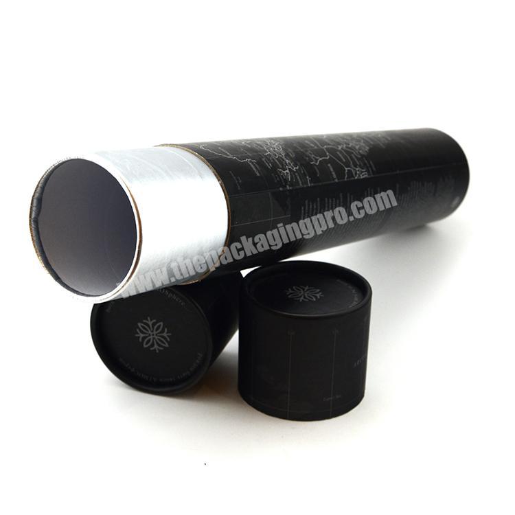 hard cardboard paper tube black round box custom cylinder packaging box for bikini