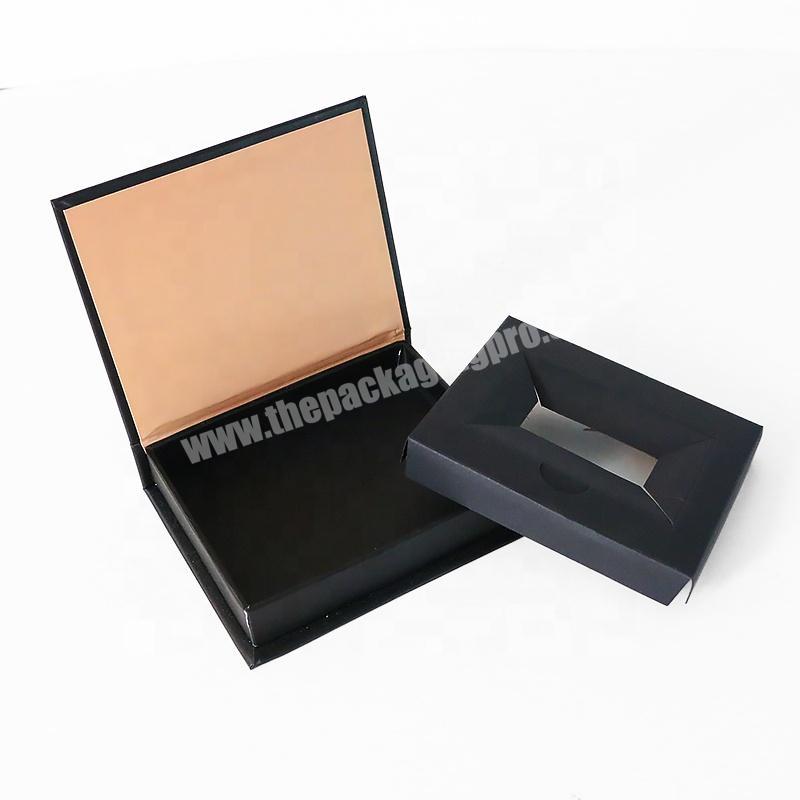 Hard cardboard paper women luxury cosmetic product package gift box with tray