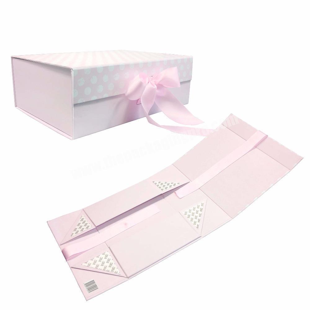 HC Packaging New product Custom Wholesale Foldable cardboard folding Gift boxes with ribbon