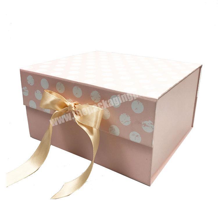 HC Packaging New Product Wholesale Custom cardboard Luxury folding gift box with ribbon