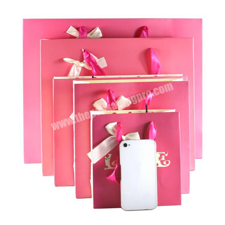 Health materials custom shoes paper gift packaging pink wedding paper bag