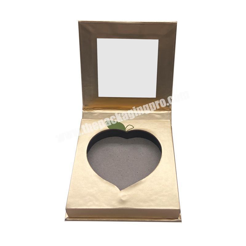 heart shape  eye shadow packaging boxes with mirror travel makeup tools
