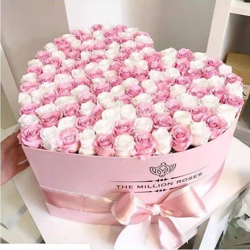 Heart shape round shape  luxury custom flower packaging kraft  box for wedding decoration &gift